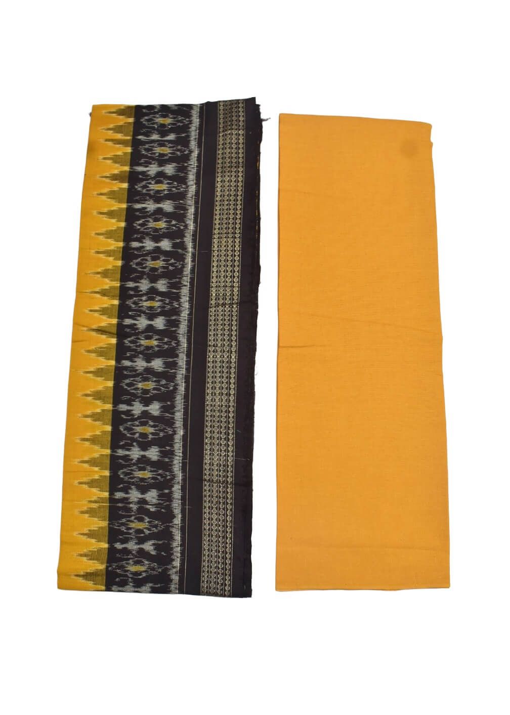 Coffe Colour Sambalpuri Handloom Cotton Dress Material - Image 2