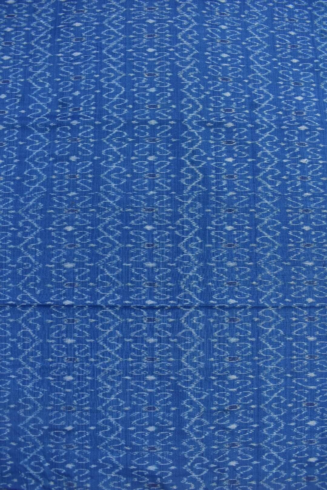 Sky Blue Colour Sambalpuri Handloom Cotton Dress Material - Image 5