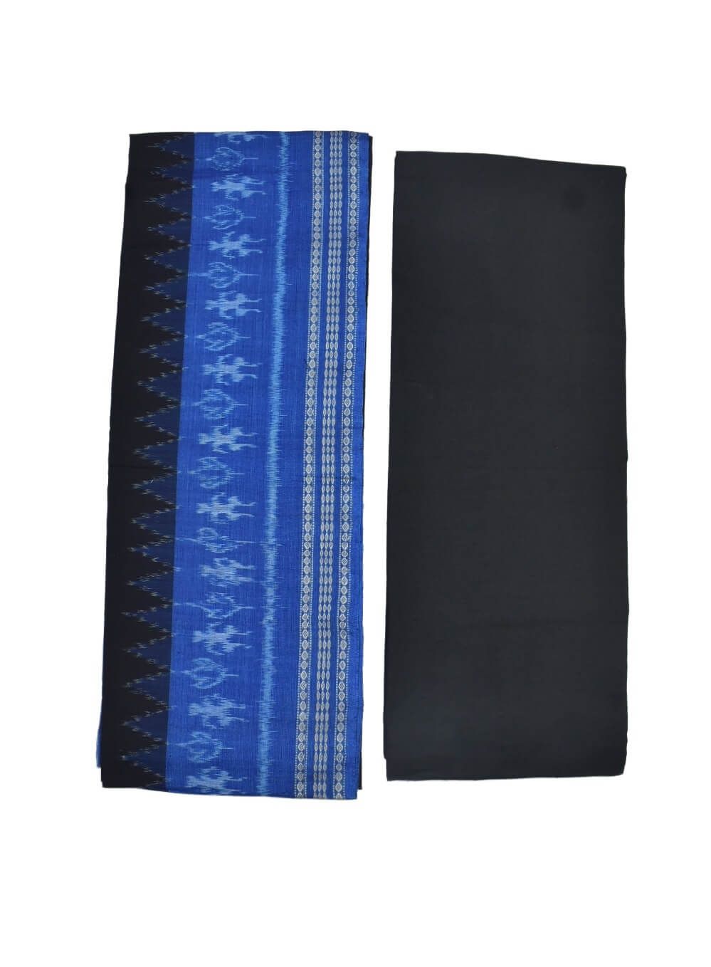 Sky Blue Colour Sambalpuri Handloom Cotton Dress Material - Image 2