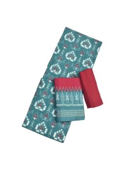 Rama Green Colour Sambalpuri Handloom Cotton Dress Material
