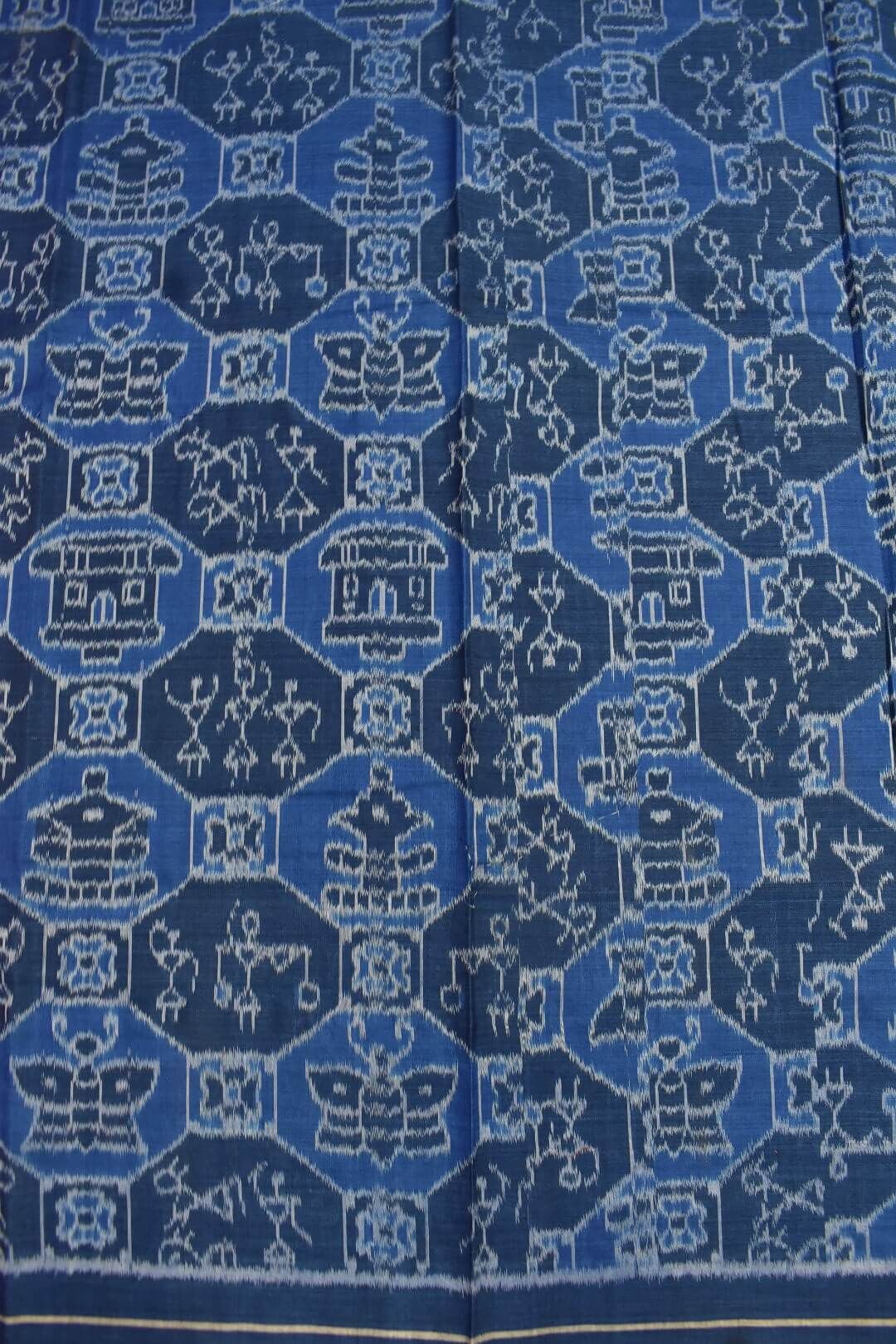 Blue Colour Sambalpuri Handloom Cotton Dress Material - Image 5