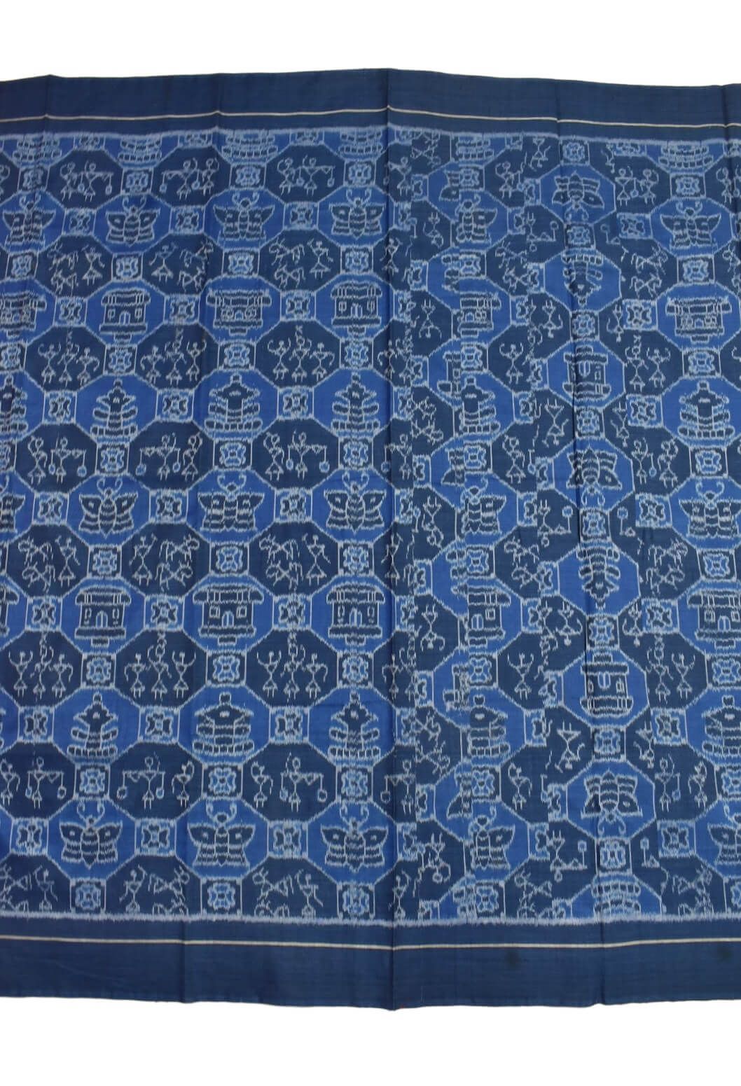Blue Colour Sambalpuri Handloom Cotton Dress Material - Image 4