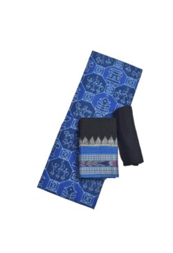 Blue Colour Sambalpuri Handloom Cotton Dress Material