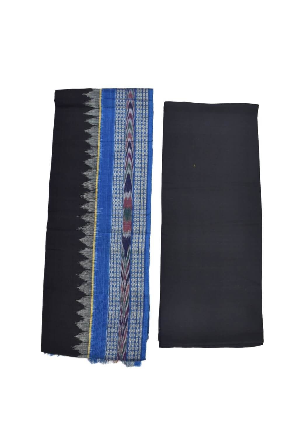 Blue Colour Sambalpuri Handloom Cotton Dress Material - Image 2