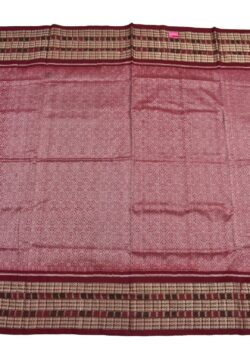 Red Colour  Sambalpuri Handloom Cotton Bandha Saree