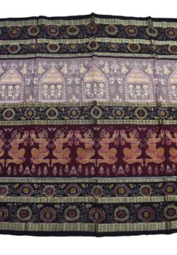 Pitch-Red Colour  Sambalpuri Handloom Cotton Bandha Saree
