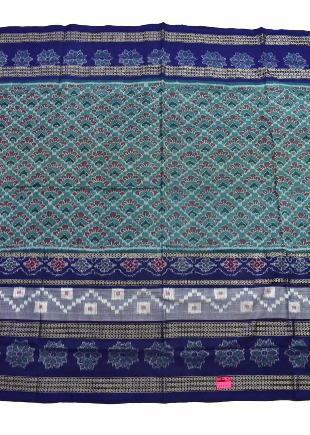 Green Colour Sambalpuri Handloom Cotton Bandha Saree
