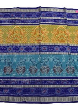 Yellow-Green Colour  Sambalpuri Handloom Cotton Bandha Saree