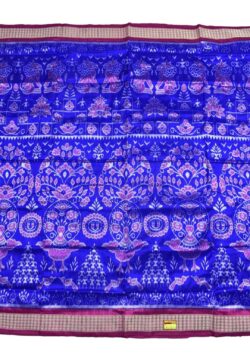 Blue Combination Sambalpuri Handloom Bandha Silk Saree