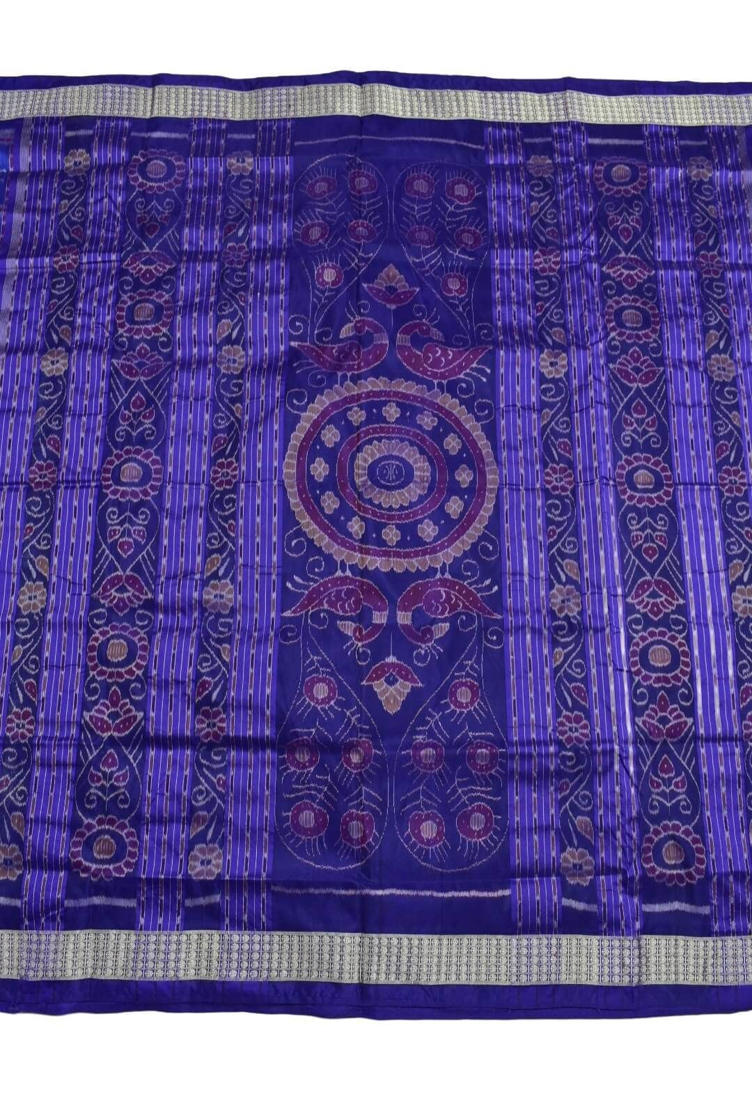 Blue Combination Sambalpuri Handloom Bandha Silk Saree - Image 2