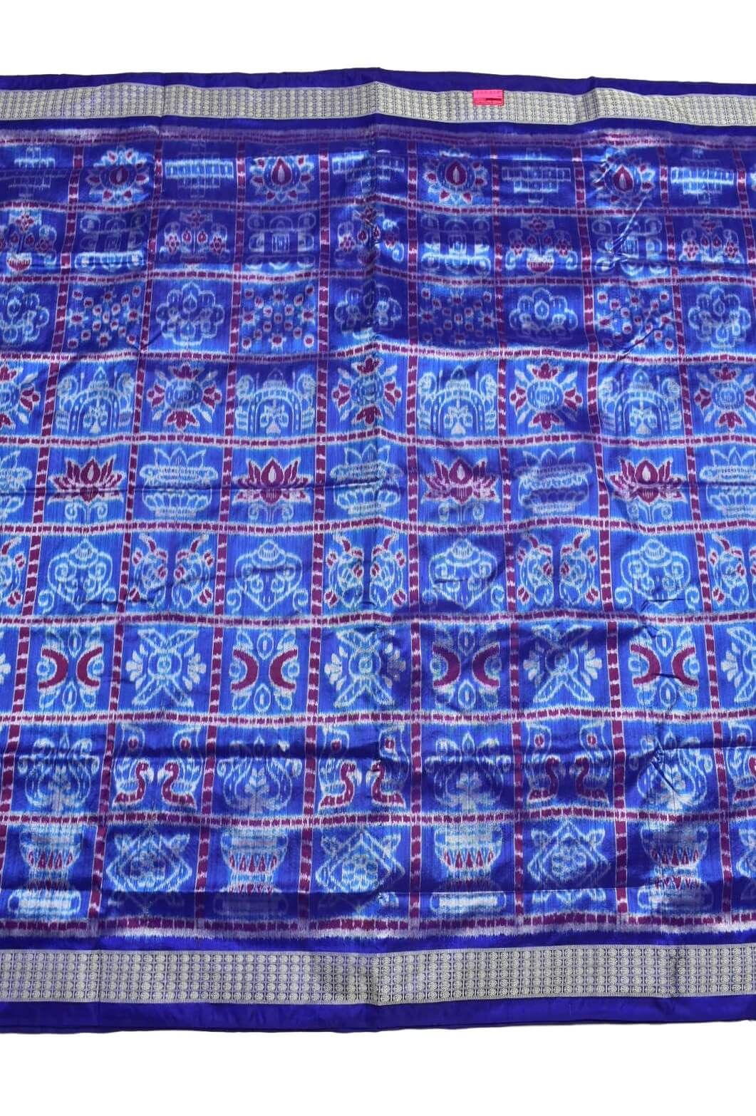 Blue Combination Sambalpuri Handloom Bandha Silk Saree