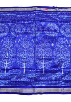 Blue Colour Sambalpuri Handloom Bandha Silk Saree