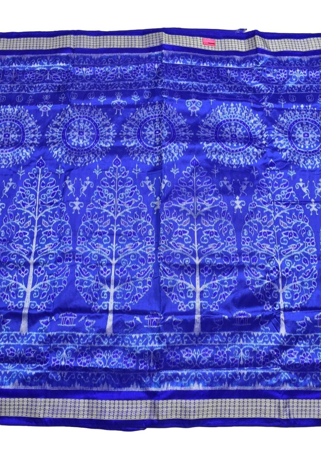 Blue Colour Sambalpuri Handloom Bandha Silk Saree
