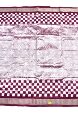 White Colour Sambalpuri Handloom Bandha Silk Saree