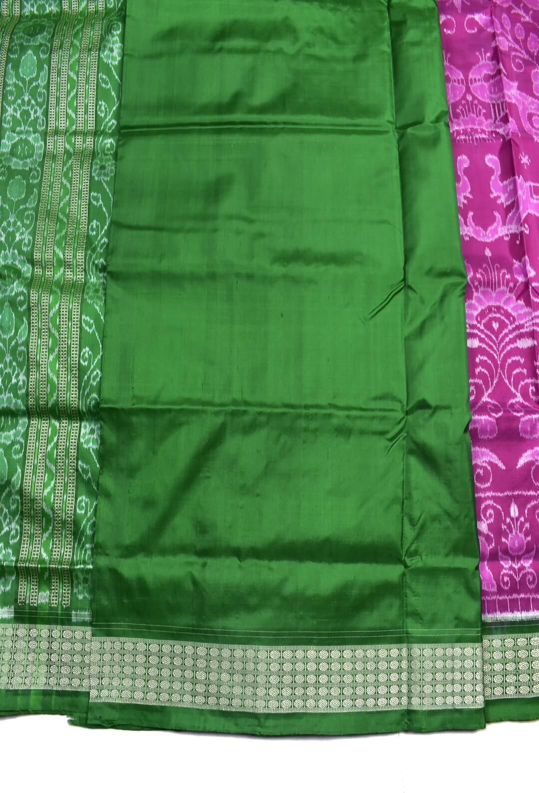 Pink Colour Sambalpuri Handloom Bandha Silk Saree - Image 5