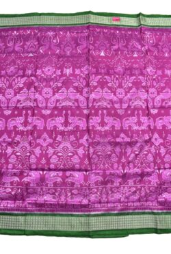Pink Colour Sambalpuri Handloom Bandha Silk Saree