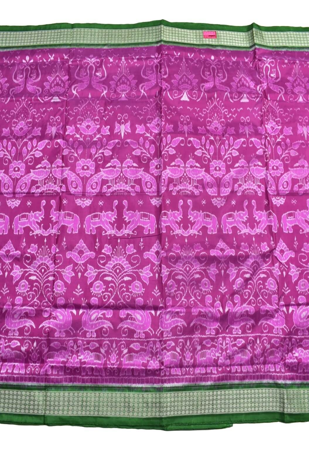 Pink Colour Sambalpuri Handloom Bandha Silk Saree