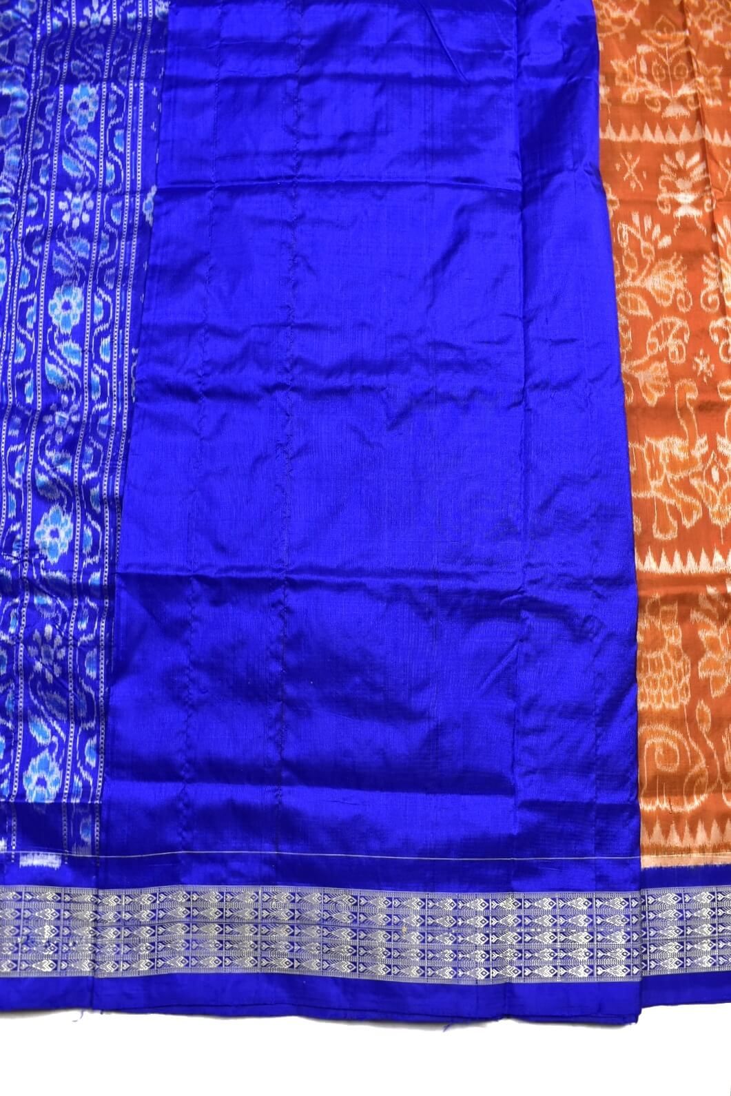 Orange Colour Sambalpuri Handloom Bandha Silk Saree - Image 5