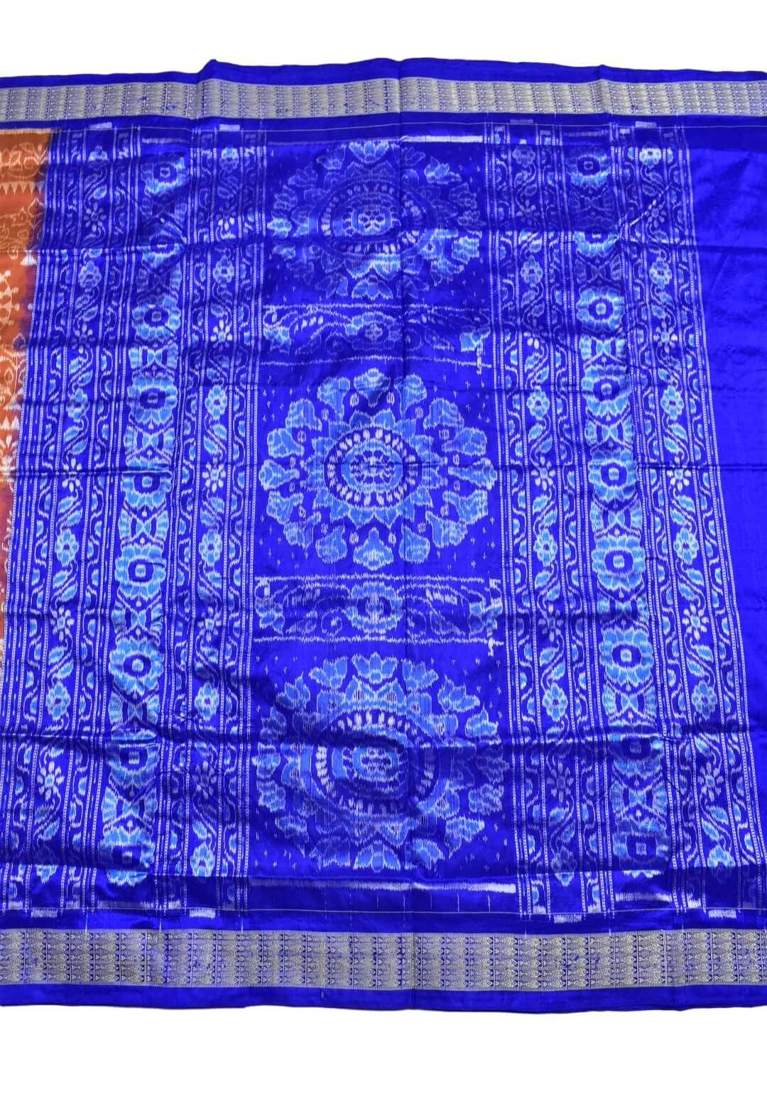 Orange Colour Sambalpuri Handloom Bandha Silk Saree - Image 2