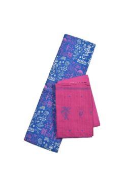 Sky Colour Tribal Design Sambalpuri Handloom Cotton Bomkai Dress Material