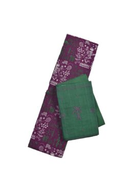 Maroon Colour Tribal Design Sambalpuri Handloom Cotton Bomkai Dress Material