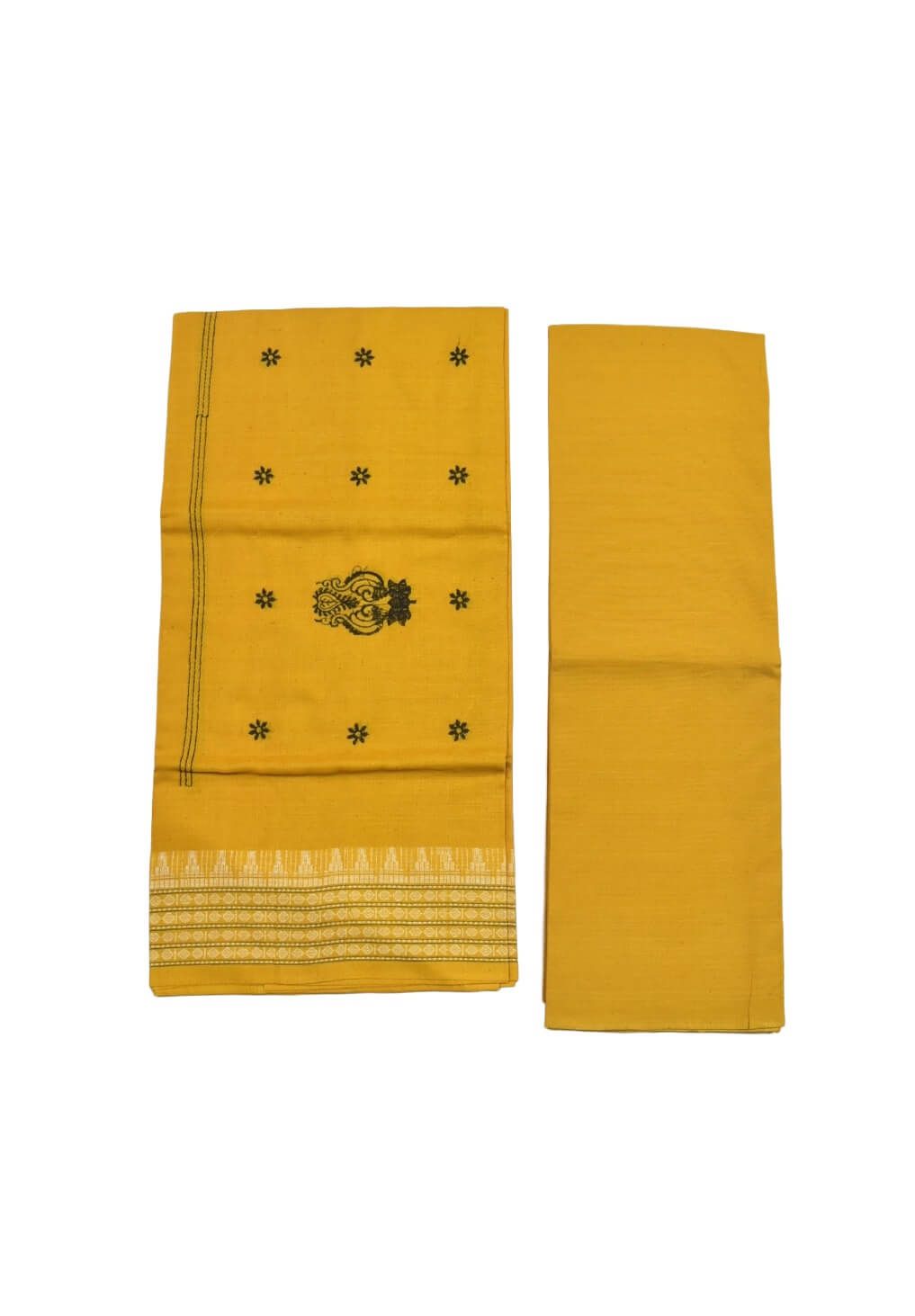 Black Colour Sambalpuri Handloom Cotton Bomkai Dress Material - Image 2