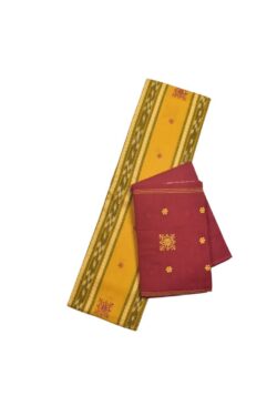 Yellow Colour  Sambalpuri Handloom Cotton Bomkai Dress Material