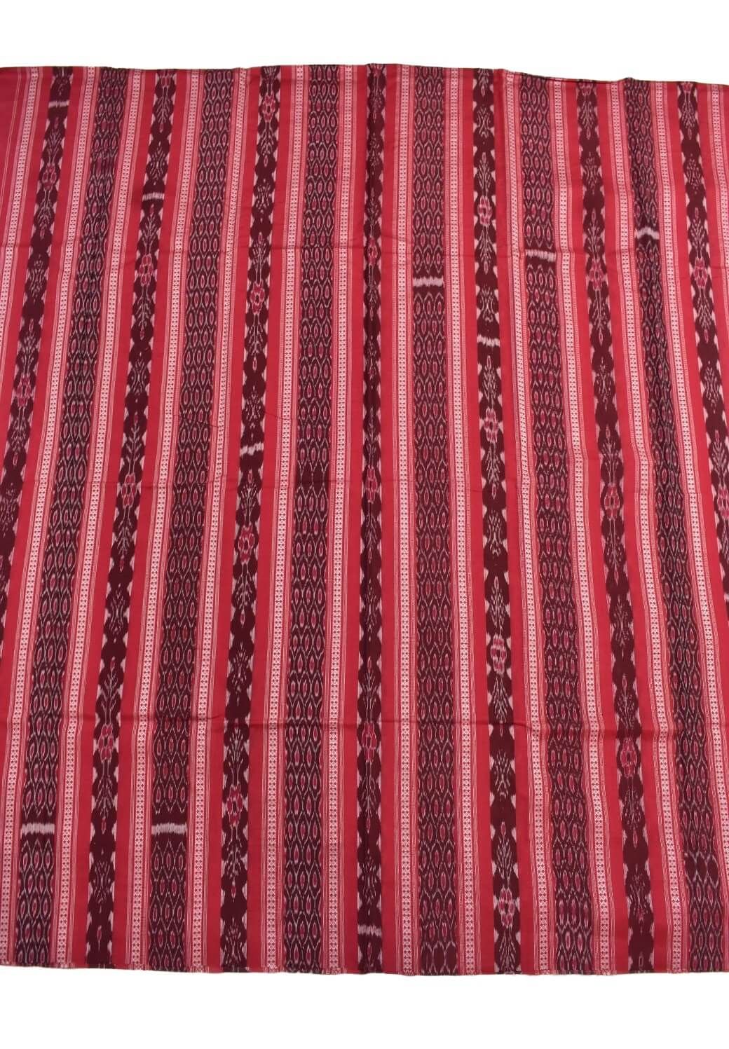 Red Colour Sambalpuri Handloom Cotton Bomkai Dress Material - Image 4