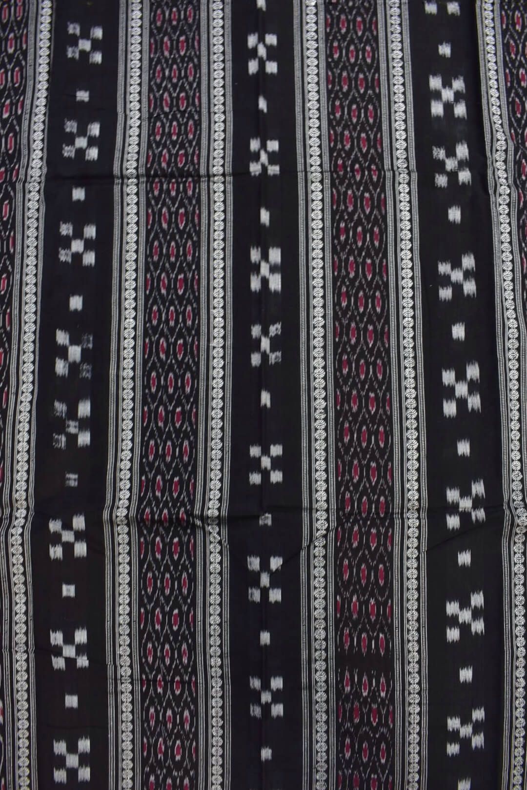 Black Colour Sambalpuri Handloom Cotton Bomkai Dress Material - Image 5