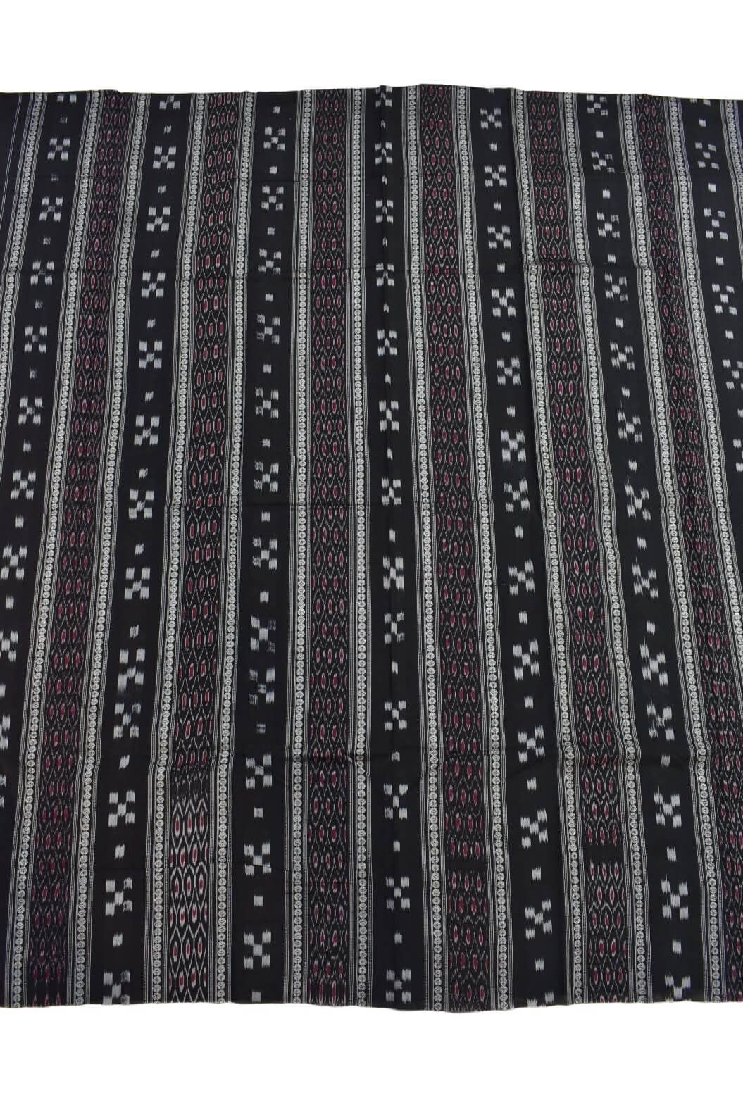 Black Colour Sambalpuri Handloom Cotton Bomkai Dress Material - Image 4