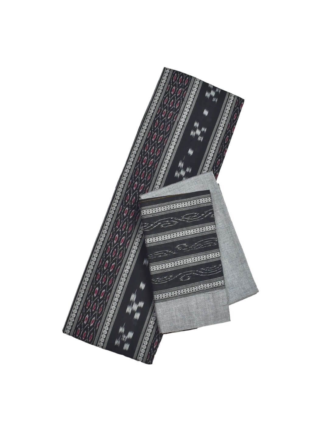 Black Colour Sambalpuri Handloom Cotton Bomkai Dress Material