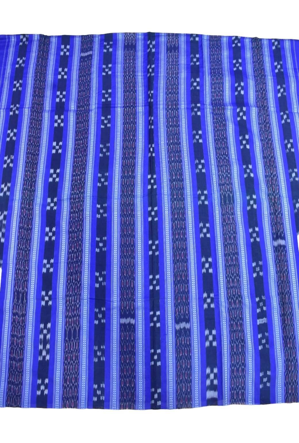 Blue Colour Sambalpuri Handloom Cotton Bomkai Dress Material - Image 4