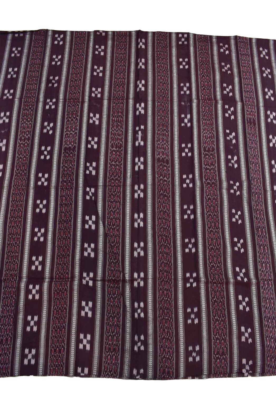 Maroon Colour Sambalpuri Handloom Cotton Bomkai Dress Material - Image 4