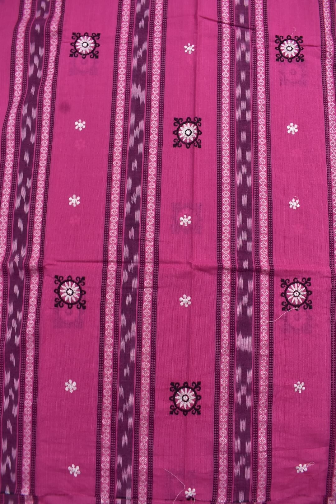 Pink Colour Sambalpuri Handloom Cotton Bomkai Dress Material - Image 5