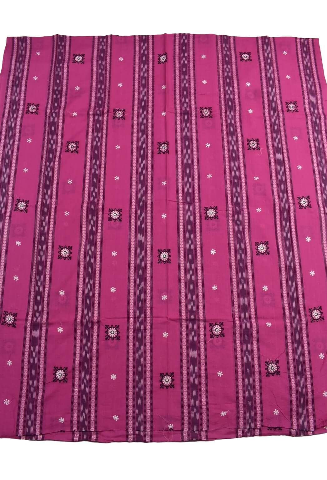 Pink Colour Sambalpuri Handloom Cotton Bomkai Dress Material - Image 4