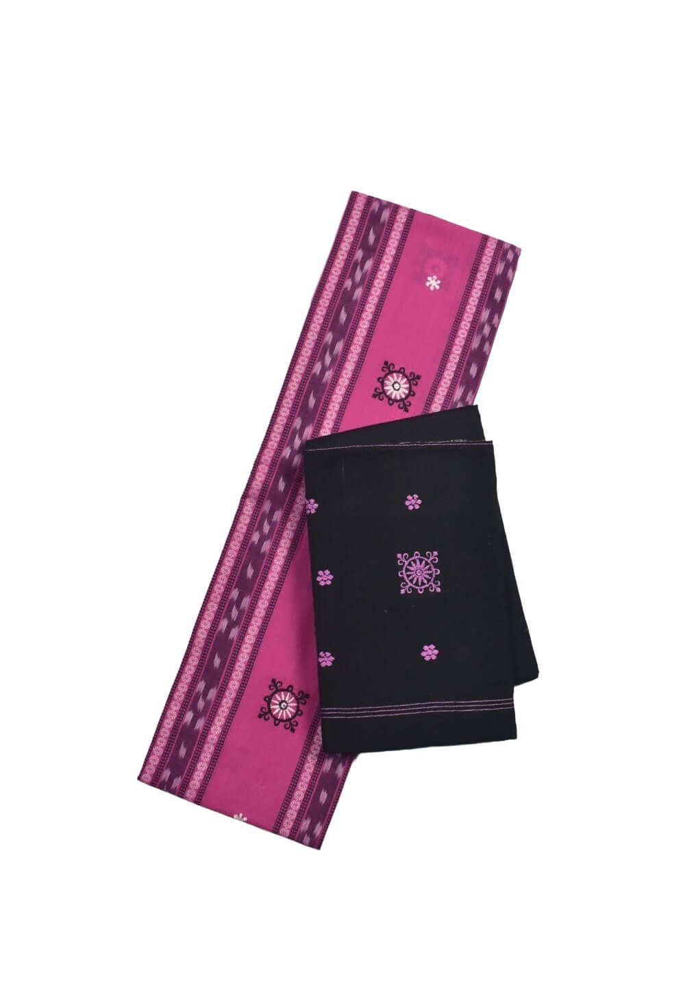 Pink Colour Sambalpuri Handloom Cotton Bomkai Dress Material