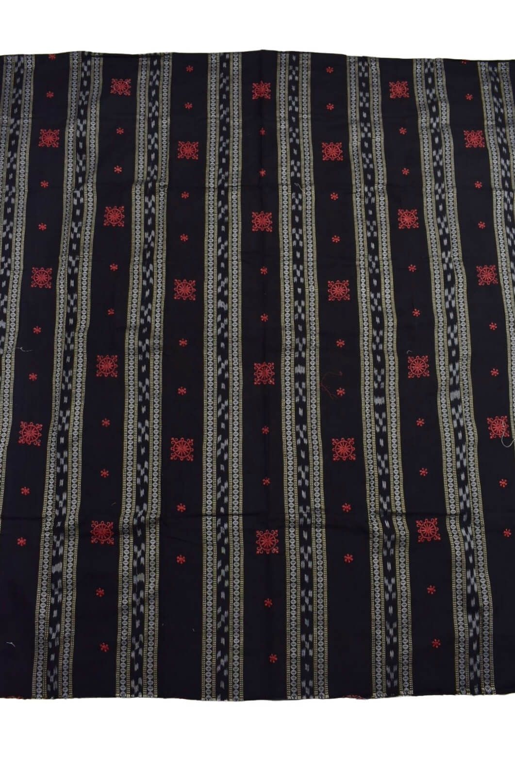 Black Colour Sambalpuri Handloom Cotton Bomkai Dress Material - Image 4