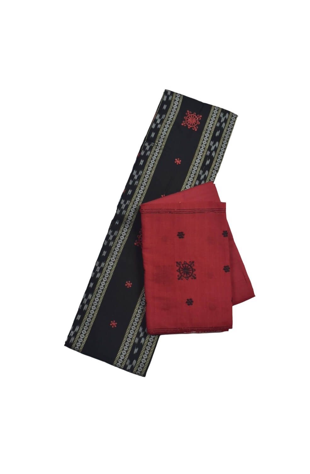 Black Colour Sambalpuri Handloom Cotton Bomkai Dress Material