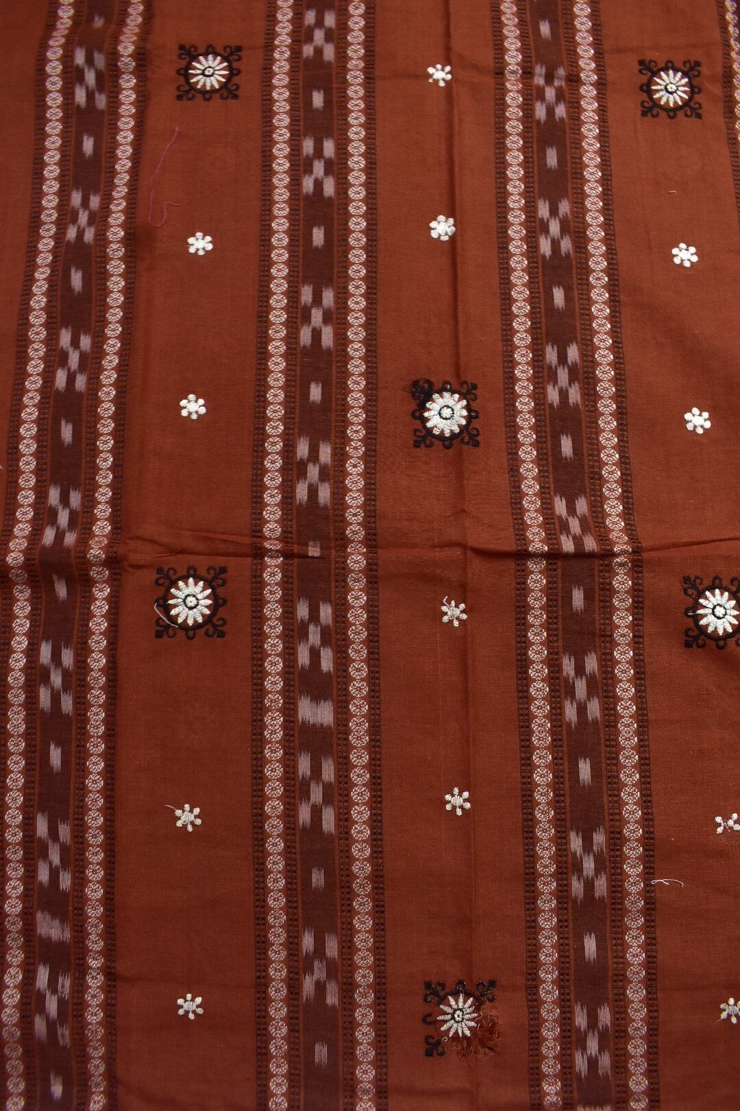 Maroon Colour Sambalpuri Handloom Cotton Bomkai Dress Material - Image 5
