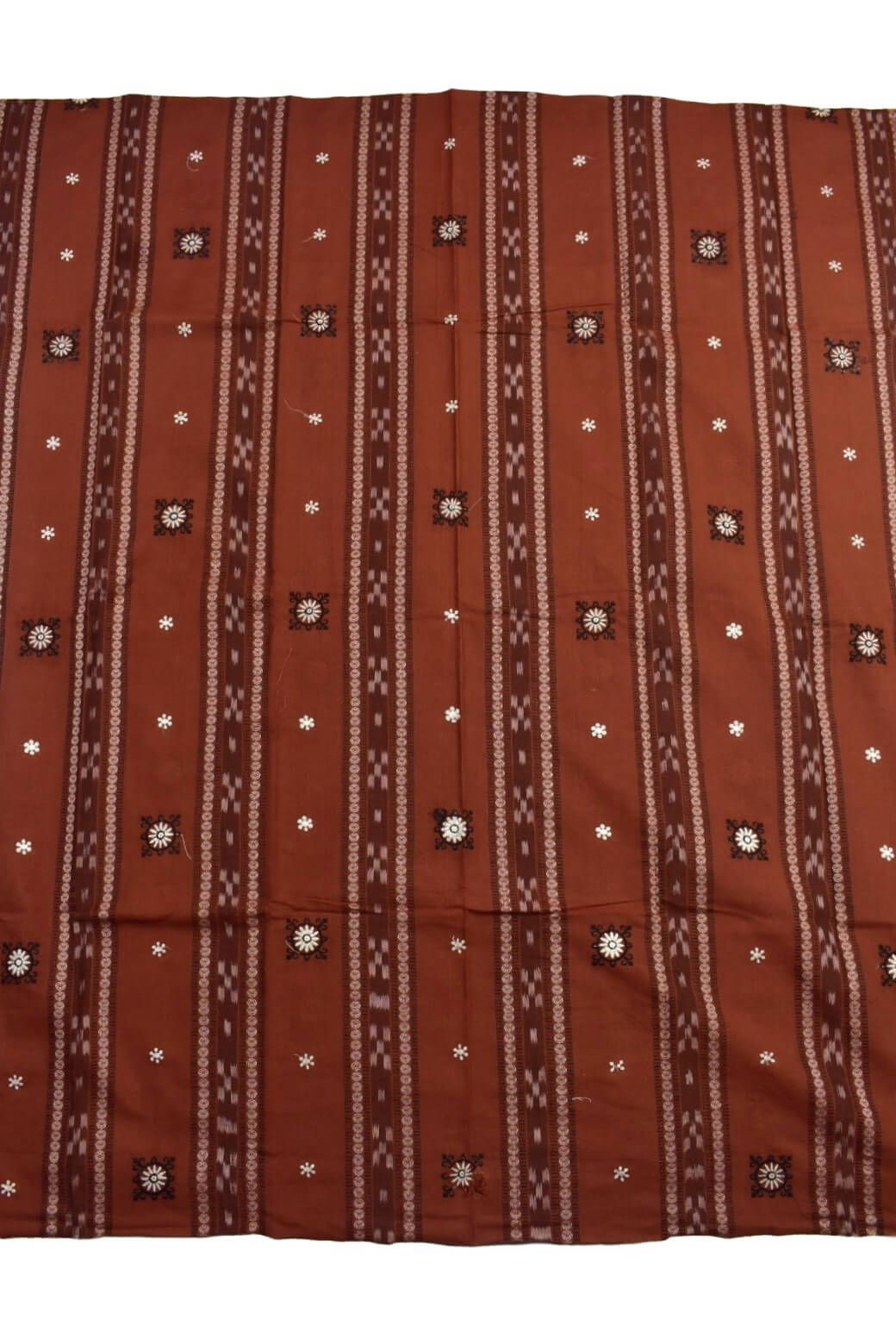 Maroon Colour Sambalpuri Handloom Cotton Bomkai Dress Material - Image 4
