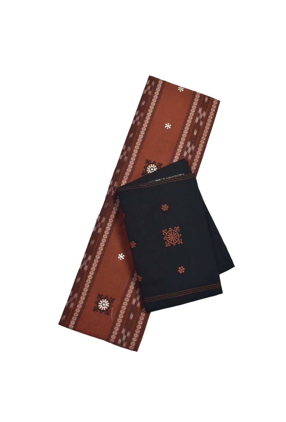Maroon Colour Sambalpuri Handloom Cotton Bomkai Dress Material