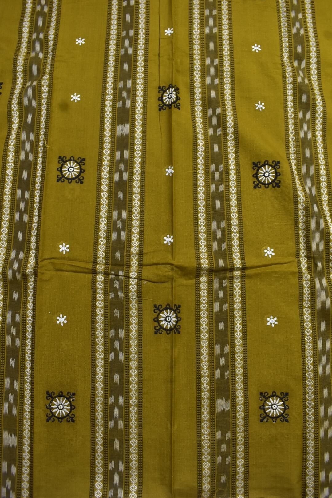 Yellow Colour Sambalpuri Handloom Cotton Bomkai Dress Material - Image 5