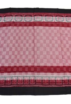 Pitch Colour Plane Border Sambalpuri Handloom Cotton Saree