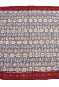 Gray Colour Plane Border Sambalpuri Handloom Cotton Saree