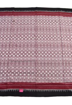Pitch Colour Plane Border Sambalpuri Handloom Cotton Saree