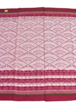 Pitch Colour Plane Border Sambalpuri Handloom Cotton Saree