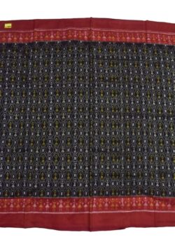 Black Colour Plane Border Sambalpuri Handloom Cotton Saree