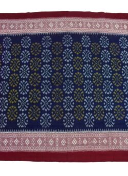 Navy Colour Plane Border Sambalpuri Handloom Cotton Saree