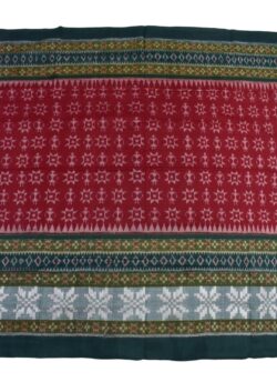 Red Colour Plane Border Sambalpuri Handloom Cotton Saree