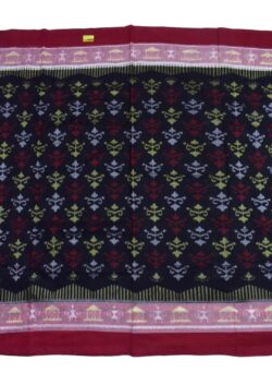 Black Colour Plane Border Sambalpuri Handloom Cotton Saree
